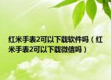 红米手表2可以下载软件吗（红米手表2可以下载微信吗）
