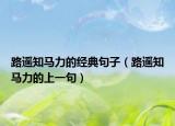 路遥知马力的经典句子（路遥知马力的上一句）