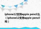iphone12支持apple pencil么（iphone12支持apple pencil吗）