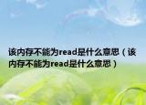 该内存不能为read是什么意思（该内存不能为read是什么意思）