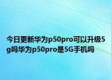 今日更新华为p50pro可以升级5g吗华为p50pro是5G手机吗