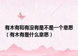 有木有和有没有是不是一个意思（有木有是什么意思）