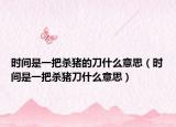 时间是一把杀猪的刀什么意思（时间是一把杀猪刀什么意思）