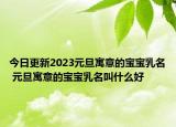 今日更新2023元旦寓意的宝宝乳名 元旦寓意的宝宝乳名叫什么好