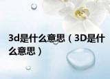 3d是什么意思（3D是什么意思）