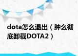 dota怎么退出（肿么彻底卸载DOTA2）