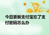 今日更新支付宝忘了支付密码怎么办