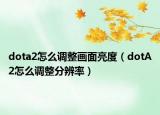 dota2怎么调整画面亮度（dotA2怎么调整分辨率）
