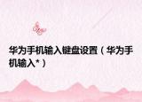 华为手机输入键盘设置（华为手机输入*）