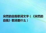 突然的自我歌词文字（《突然的自我》歌词是什么）