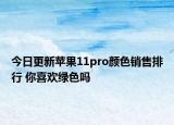 今日更新苹果11pro颜色销售排行 你喜欢绿色吗