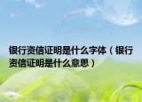 银行资信证明是什么字体（银行资信证明是什么意思）