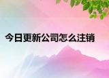 今日更新公司怎么注销