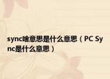 sync啥意思是什么意思（PC Sync是什么意思）