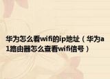 华为怎么看wifi的ip地址（华为a1路由器怎么查看wifi信号）