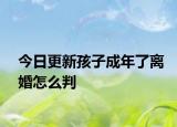 今日更新孩子成年了离婚怎么判