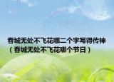 春城无处不飞花哪二个字写得传神（春城无处不飞花哪个节日）