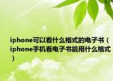 iphone可以看什么格式的电子书（iphone手机看电子书能用什么格式）