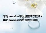 华为nova8se怎么设置动态壁纸（华为nova8se怎么设置应用锁）