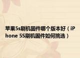 苹果5s刷机固件哪个版本好（iPhone 5S刷机固件如何挑选）