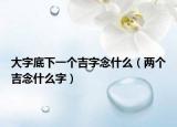大字底下一个吉字念什么（两个吉念什么字）