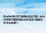 在safari中打开下载提示无法下载（iphone手机下载时出现Safari无法下载此文件,怎么处理?）