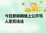 今日更新网络上公开骂人是否违法
