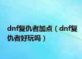dnf复仇者加点（dnf复仇者好玩吗）