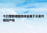 今日更新婚前陪嫁金属于夫妻共有财产吗