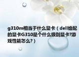 g310m相当于什么显卡（dell给配的显卡G310是个什么级别显卡?游戏性能怎么?）