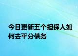 今日更新五个担保人如何去平分债务
