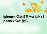 iphonexr怎么设置字体大小（iphonexr怎么验机）