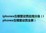 iphonex在哪里设置应用分身（iphonex在哪里设置全屏）