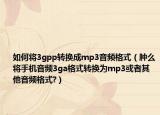 如何将3gpp转换成mp3音频格式（肿么将手机音频3ga格式转换为mp3或者其他音频格式?）