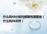 什么叫48小时内核酸检测报告（什么叫4k对齐）