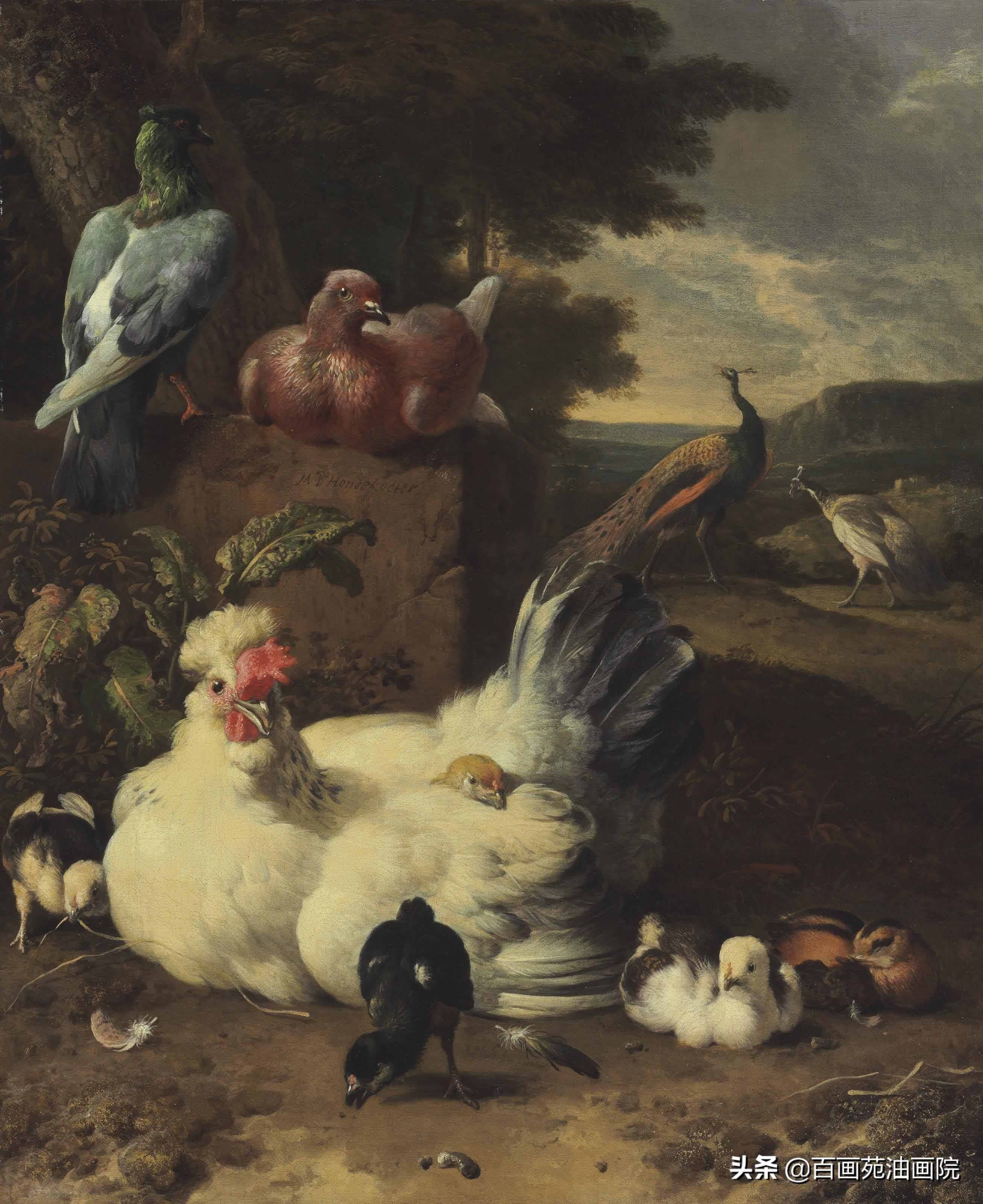 油画动物欣赏——Melchior·d'Hondecoeter