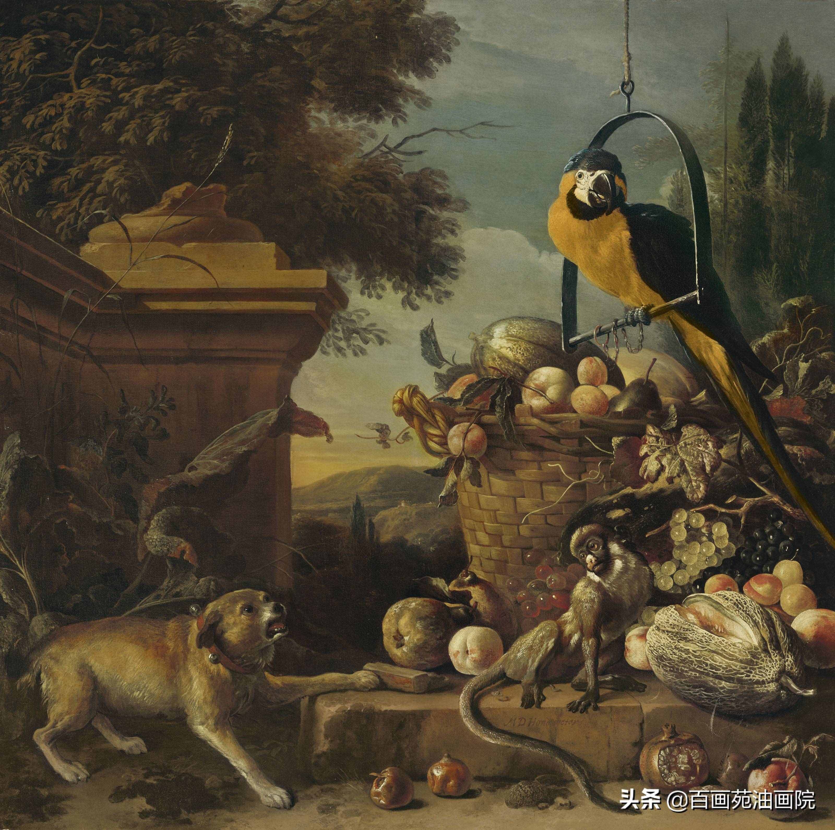油画动物欣赏——Melchior·d'Hondecoeter