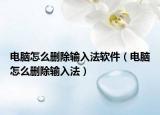 电脑怎么删除输入法软件（电脑怎么删除输入法）