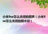 小米9se怎么关闭拍照声（小米9se怎么关闭拍照水印）