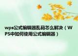 wps公式编辑器乱码怎么解决（WPS中如何使用公式编辑器）