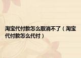 淘宝代付款怎么取消不了（淘宝代付款怎么代付）