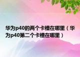 华为p40的两个卡槽在哪里（华为p40第二个卡槽在哪里）