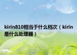 kirin810相当于什么档次（kirin是什么处理器）