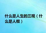 什么是人生的三观（什么是人棍）