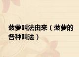 菠萝叫法由来（菠萝的各种叫法）