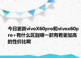 今日更新vivoX60pro和vivox60pro+有什么区别哪一款有着更加高的性价比呢