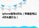 iphone型号d开头（苹果型号以d开头是什么）