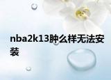 nba2k13肿么样无法安装