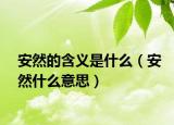 安然的含义是什么（安然什么意思）