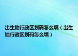 出生地行政区划码怎么填（出生地行政区划码怎么填）